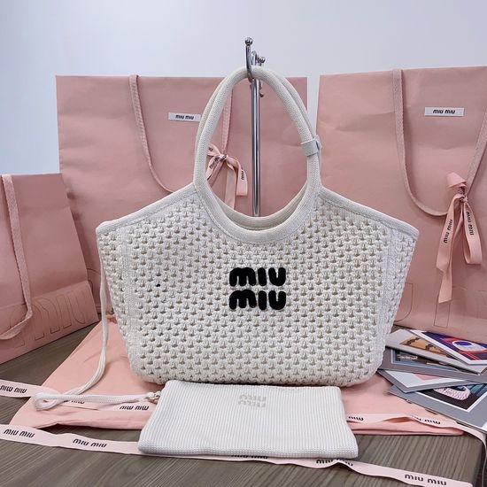 Miu Miu Hollow Woven Tote Bag 5BG281
