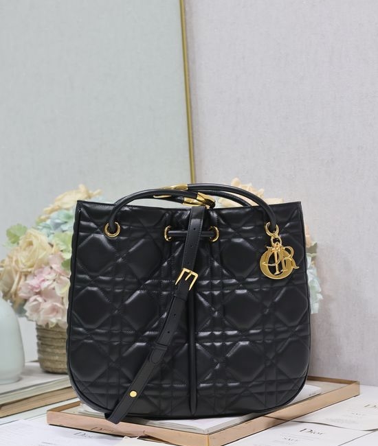 Christian Dior CD Nolita Black Embroidered Handbag 869