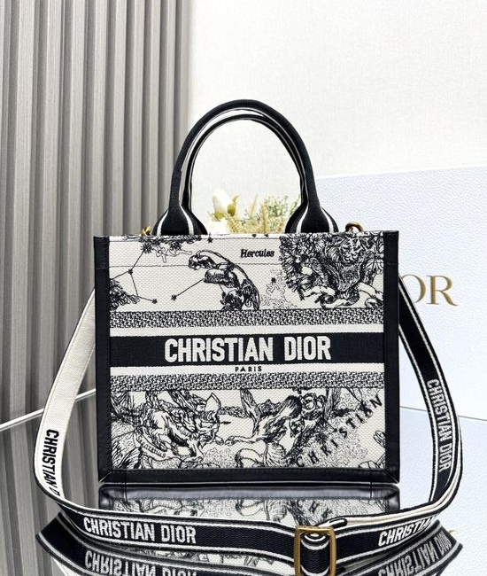 Christian Dior CD Mini Book Tote Embroidery Handbag 1265/1286