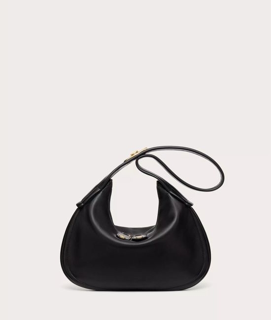 Valentino Hobo Shoulder Logo Leather Bag 9055