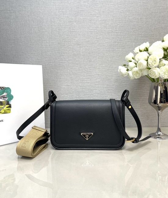 Prada Lindy Soft Grain Leather Double Strap Bag 1BD372