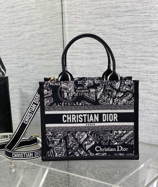 Christian Dior CD Tote Paris Map Embroidered Bag 8004