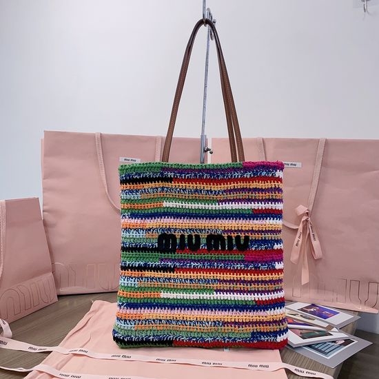 Miu Miu Rainbow Woven Handbag 5BG248