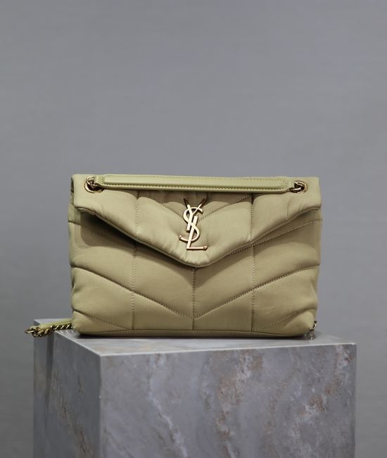 Yves Saint Laurent YSL Loulou Puffer Linen Blend Shoulder Bag 577476