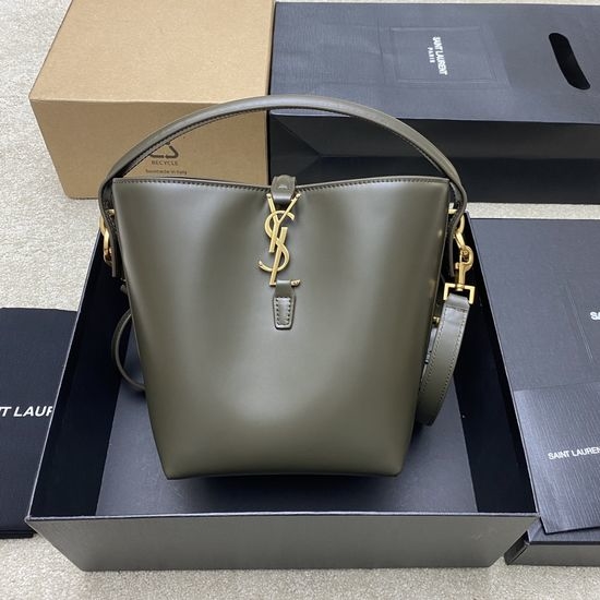Yves Saint Laurent YSL LE 5A7 Series Small Bucket Bag in Light Green 749036