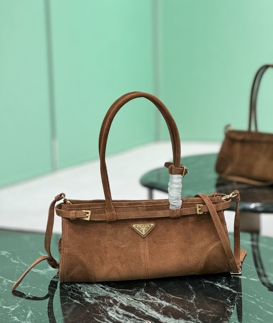 Prada SoftLux Suede Shoulder Bag 1BA426