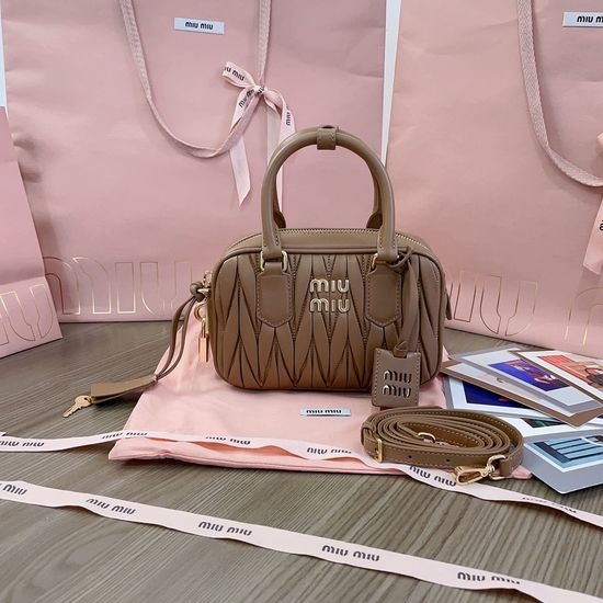 Miu Miu Too Pretty Matelasse Bowling Bag 5BB123