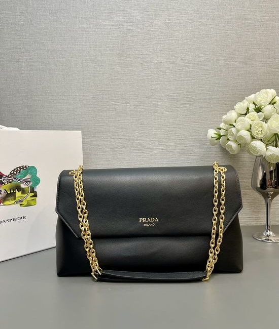 Prada Chain Handbag Leather Multi-compartment 1BD367