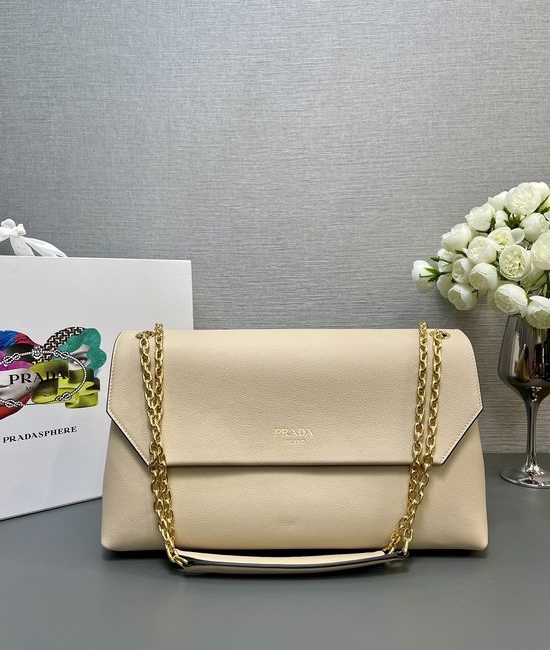 Prada Chain Handbag Leather Multi-compartment 1BD367