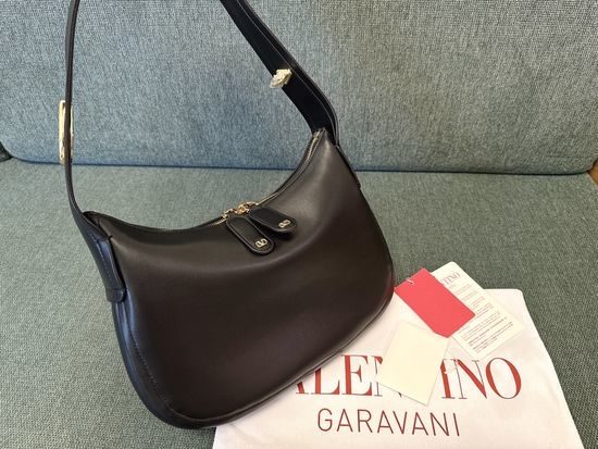 Valentino Hobo Shoulder Bag with Logo Accent 9055