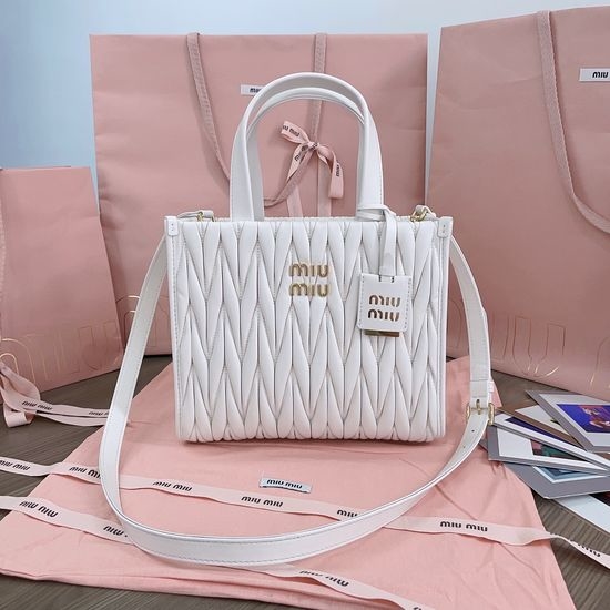 Miu Miu Matelasse Lambskin Tote Handbag 5BG263