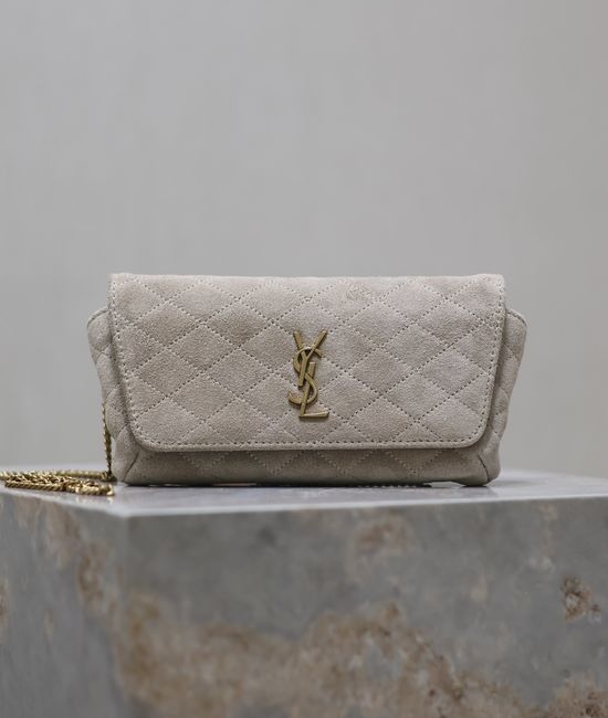 Yves Saint Laurent YSL Gaby Quilted Lambskin Phone Chain Bag 742579