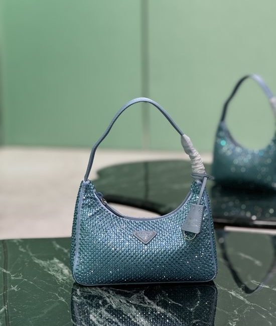 Prada Hobo Rhinestone Shoulder Bag 1NE515