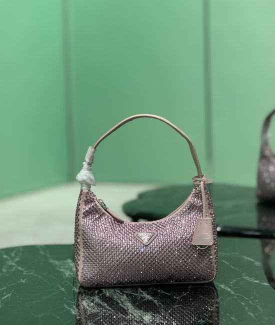 Prada Hobo Rhinestone Shoulder Bag 1NE515