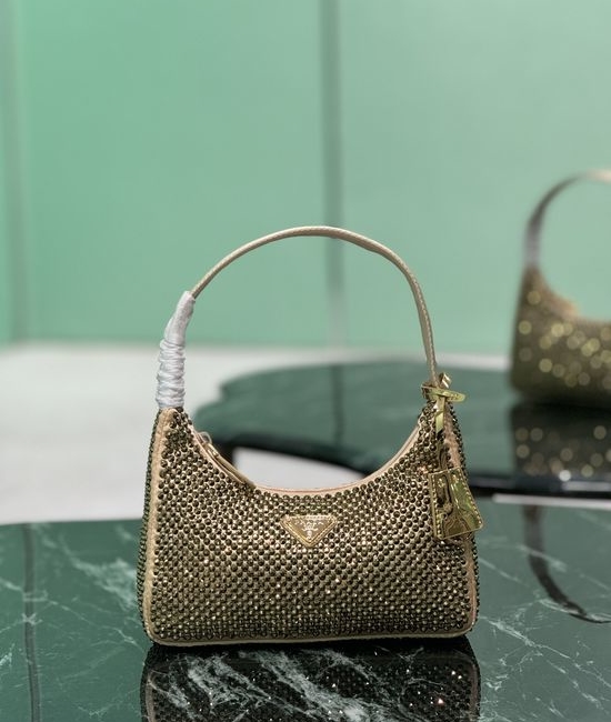 Prada Hobo Crystal Embellished Shoulder Bag 1NE515