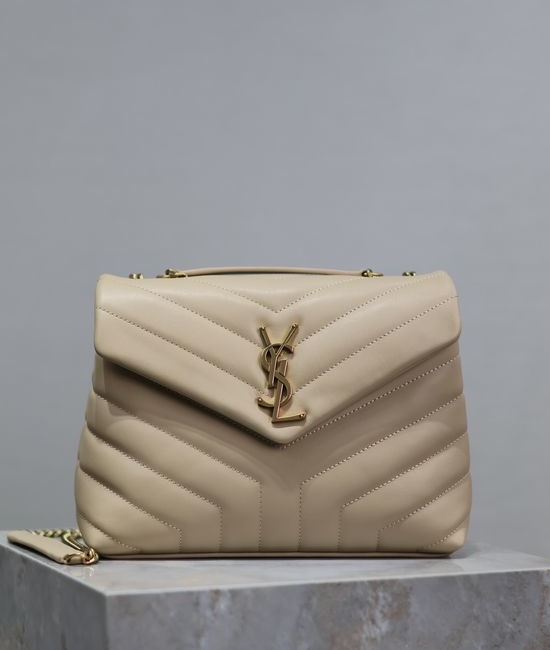 Yves Saint Laurent YSL Loulou Apricot Leather Bag 494699