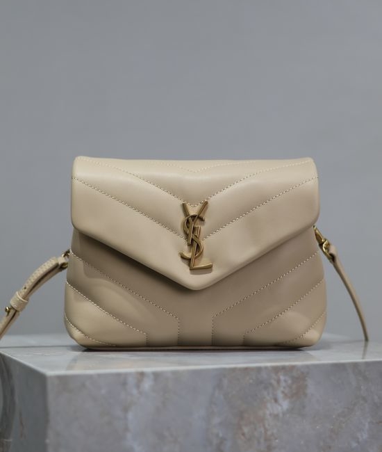 Yves Saint Laurent YSL Loulou Apricot Leather Bag 467072