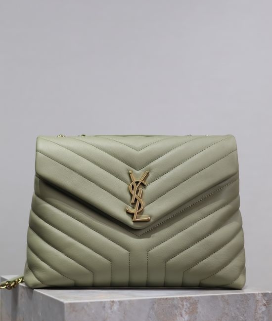 Yves Saint Laurent YSL Loulou Avocado Green Leather Handbag 487216