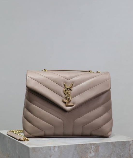 Yves Saint Laurent YSL Loulou Classic Nude Pink Leather Bag 494699