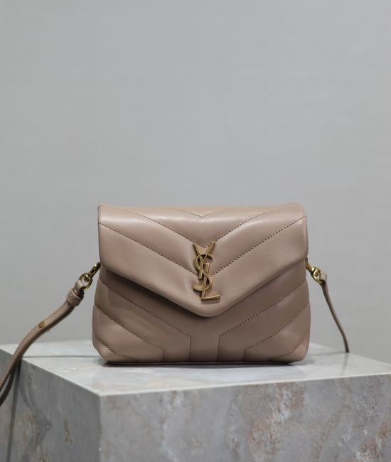 Yves Saint Laurent YSL Loulou Classic Nude Pink Leather Bag 467072