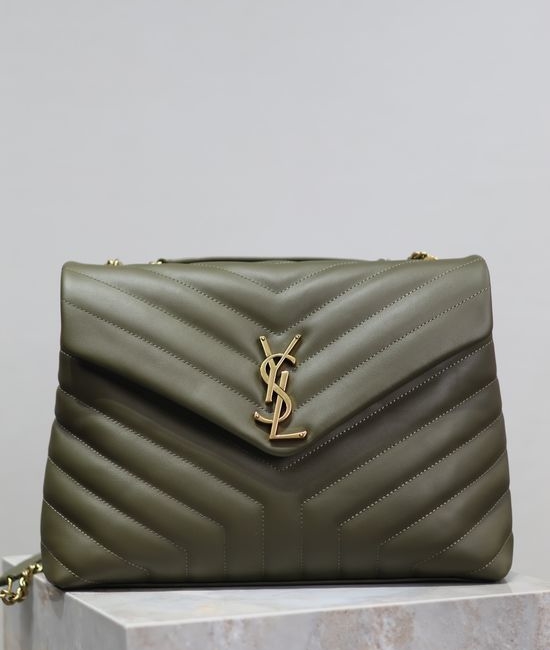 Yves Saint Laurent YSL Loulou Classic Green Leather Bag 487216