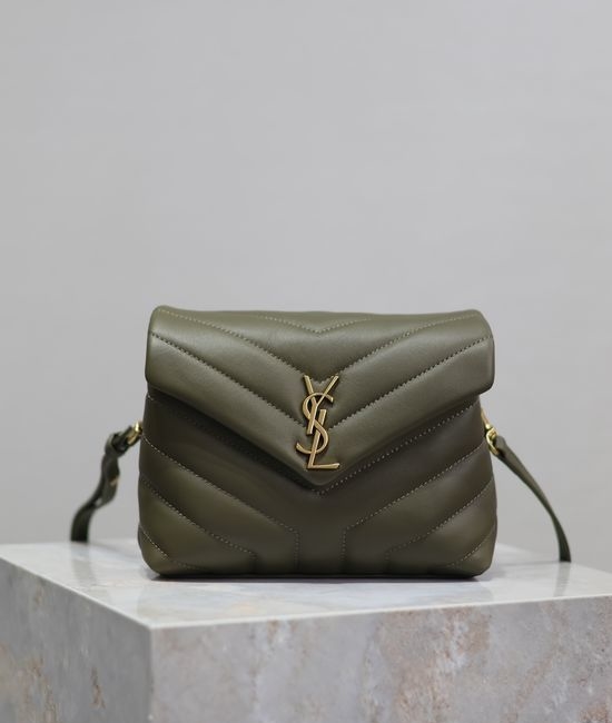 Yves Saint Laurent YSL Loulou Quilted Leather Small Green 467072