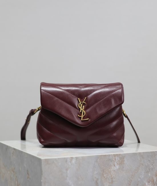 Yves Saint Laurent YSL Loulou Burgundy Shoulder Bag 467072