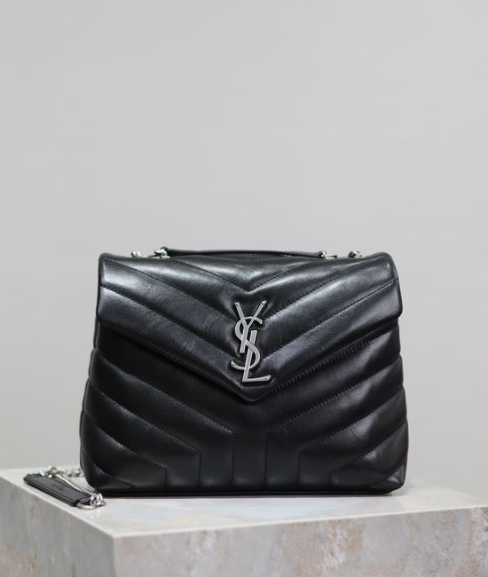 Yves Saint Laurent YSL Loulou Leather Silver Hardware Bag 494699