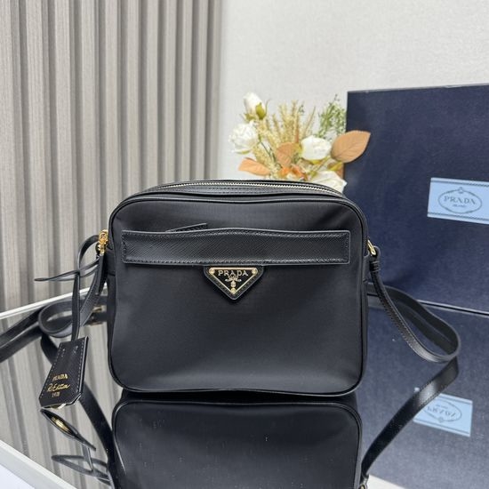 Prada Nylon Crossbody Bag with Leather Strap 1BH218