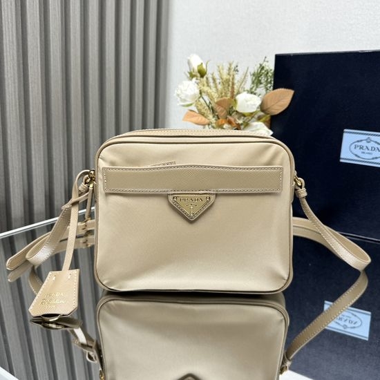 Prada Nylon Crossbody Bag with Leather Strap 1BH218