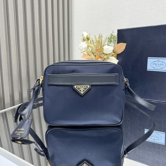 Prada Nylon Crossbody Bag with Leather Strap 1BH218