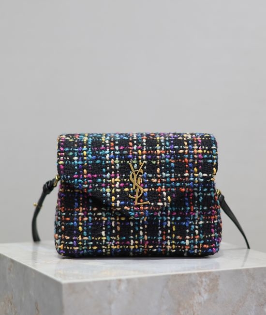 Yves Saint Laurent YSL Loulou Tweed Leather Bag 467072