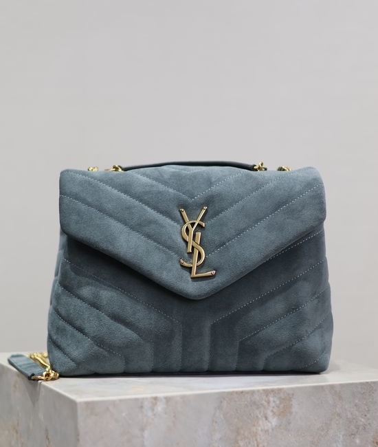 Yves Saint Laurent YSL Loulou Matte Blue Tote Bag 494699