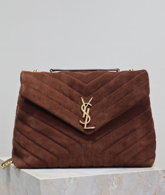 Yves Saint Laurent YSL Loulou Matte Brown Shoulder Bag 487216