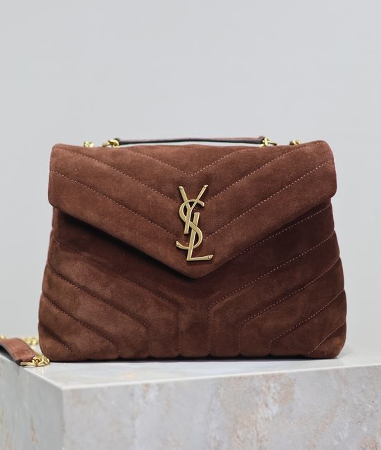 Yves Saint Laurent YSL Loulou Matte Brown Medium Bag 494699
