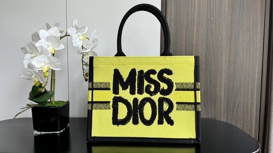 Christian Dior CD Book Tote Embroidered Handbag 8001