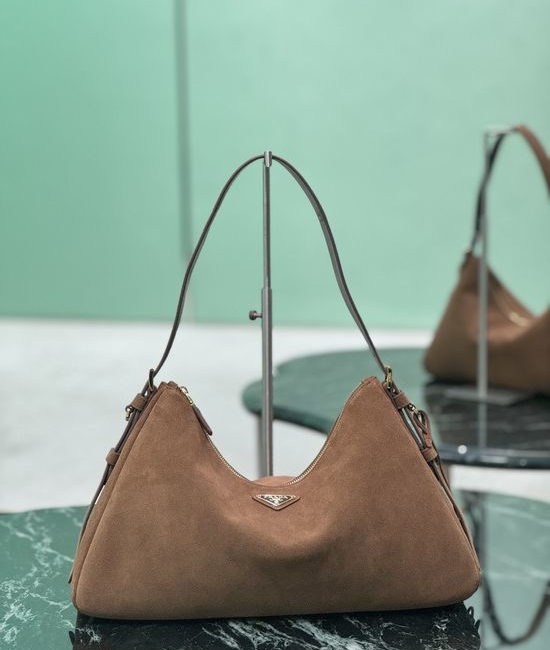 Prada Suede Hobo Shoulder Bag 1BC228