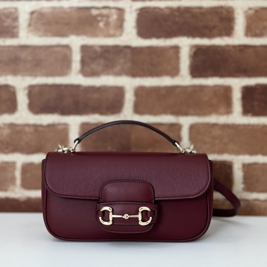 Gucci Burgundy Full Leather Handbag 815206