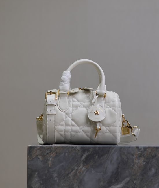 Christian Dior CD Groove 20 White Calfskin Handbag 1365
