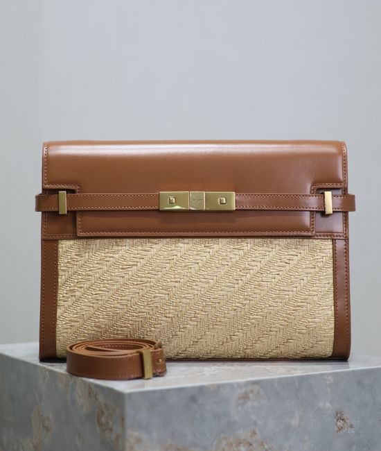 Yves Saint Laurent YSL Manhattan Woven Leather Flap Bag 579271