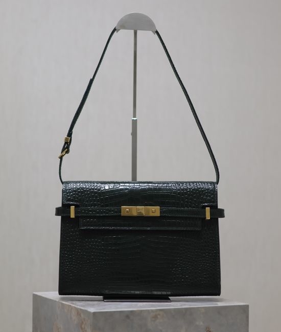 Yves Saint Laurent YSL Manhattan Crocodile Pattern Flap Bag 579271