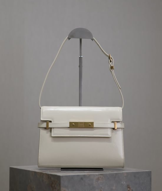 Yves Saint Laurent YSL Manhattan Small White Flap Crossbody Bag 675626