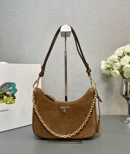 Prada Hobo Convertible Premium Leather Shoulder Bag 13454