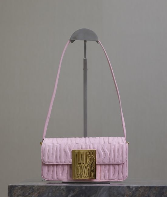 Christian Dior CD Miss Christian Dior CD Pink Quilted Leather Flap Bag 2610