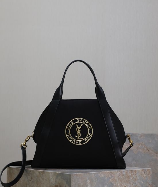 Yves Saint Laurent YSL RIVE GAUCHE Embroidery Bowling Bag 774048