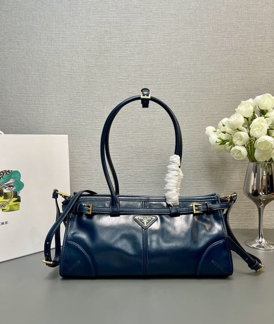 Prada 1BA426 Classic Oil Wax Leather Shoulder Bag