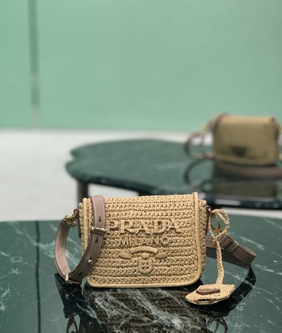 Prada Raffia Woven Crossbody Bag 1BD335
