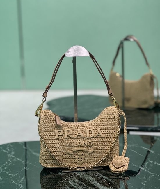 Prada Woven Hobo Shoulder Bag 1BC204