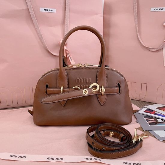 Miu Miu Aventure Nappa Leather Bowling Bag 5BB169