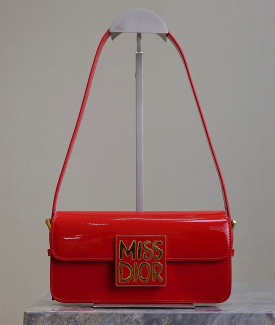Christian Dior CD Miss Christian Dior CD Red Patent Leather Flap Bag 2610